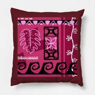 Pink Hawaiian Patterns Pillow