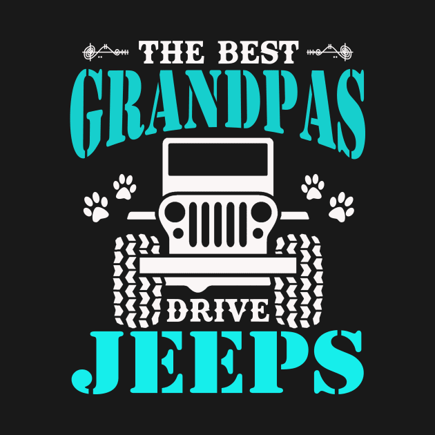 the best Grandpas drive jeeps cute dog paws father's day gift by Jane Sky