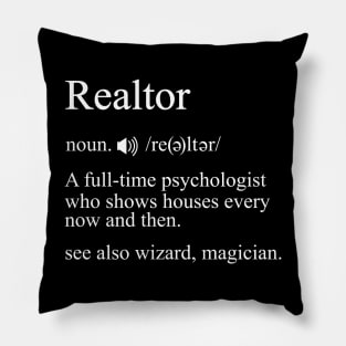 Realtor Definition Fathers Day Gift Funny Retro Vintage Pillow