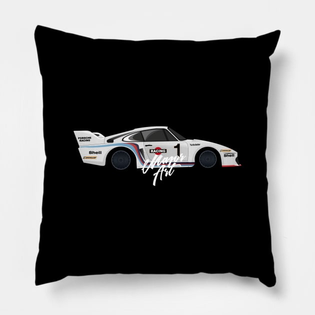 Porsche illustration Pillow by MajorArt