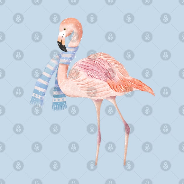 Flamingo in winter by CalliLetters