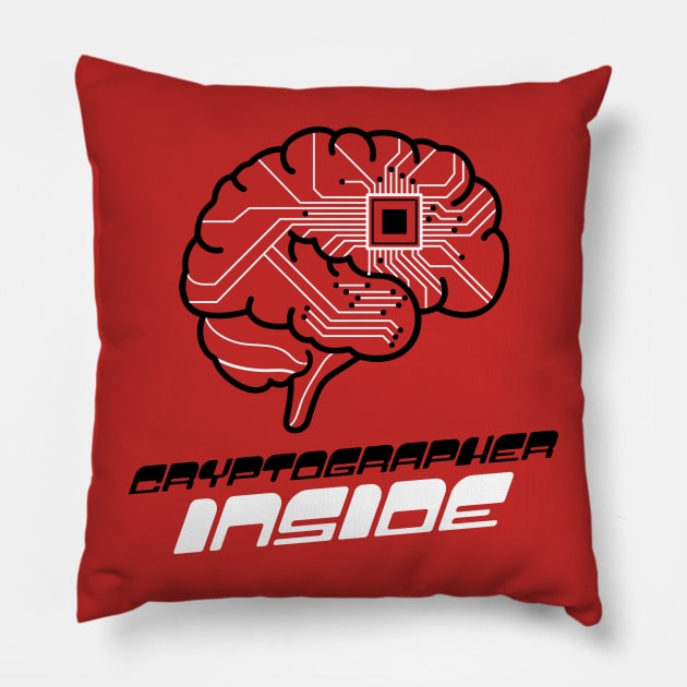 Cryptographer Inside. Brain with Chipset Pillow by DesignShopPro