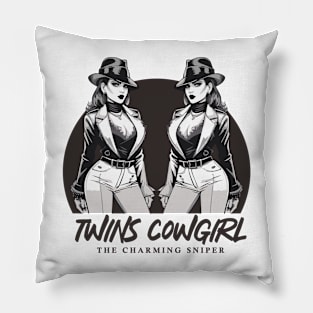 twins cowgirl Pillow