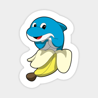 Dolphin with Banana Magnet