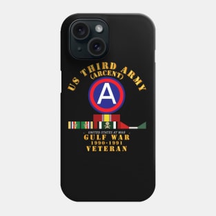 3rd US Army - Gulf War 1990 - 1991 w Svc and SWASM 2 stars Phone Case