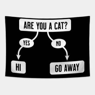 Are You A Cat - Funny, Cute Flowchart Tapestry