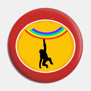 monkey hanging in Rainbow Pin