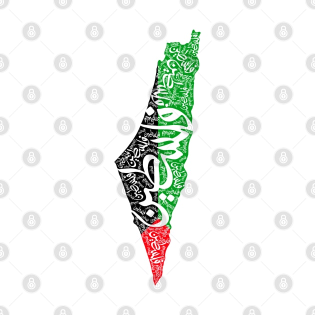 Free Palestine map and flag فلسطين by ArabicFeather