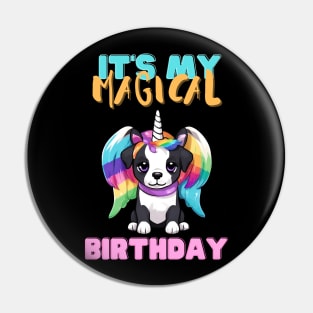 Magical Birthday Unicorn Puppy Dog Pin