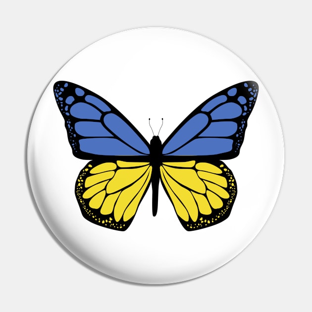 Ukraine Flag Butterfly Pin by BramCrye