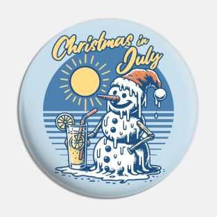 Christmas in July - Melting Snowman Pin