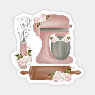 Pink Floral Baking Magnet