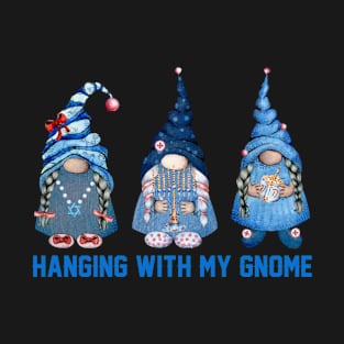 Happy Hanukkah 2021 Hanging With My Gnome Menorah Dreidel T-Shirt