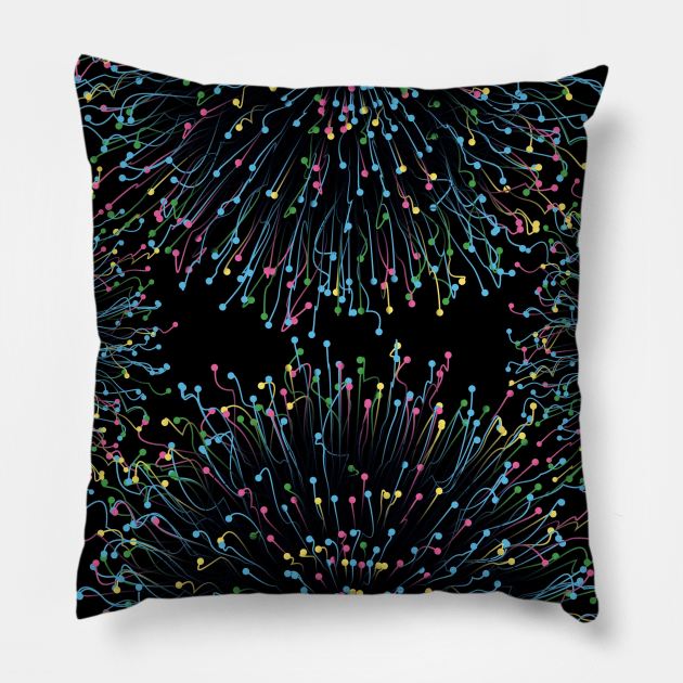 Into the metaverse abstract art Pillow by Montanescu