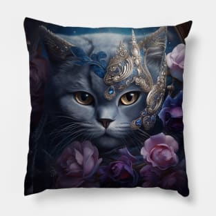 Mystical British Blue Pillow