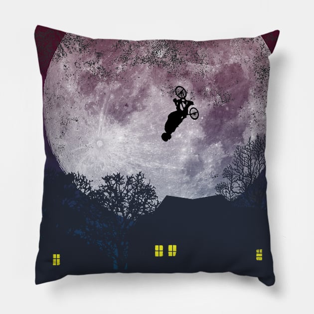 BMX Freestyle - Red Night Pillow by MerlinArt
