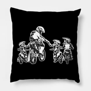 Motocross Dad  Son Trail Bikers Bicycle Father Day Pillow