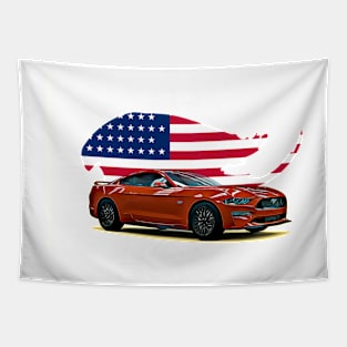 5.0 Mustang USA Print Tapestry