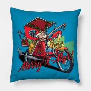 Moped Santa Pillow