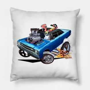 BULLSEYE 1969 Dart Blue Pillow