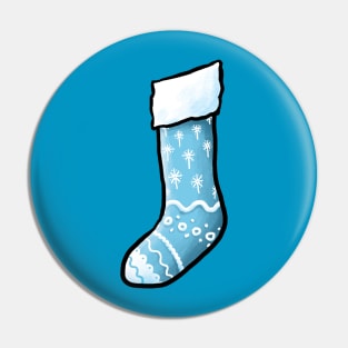 Blue Christmas Stocking Pin