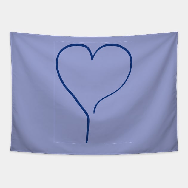 My Blue Heart on the right line  - Oneliner Tapestry by Motiondust