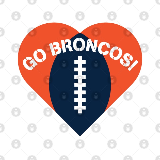 Heart Shaped Denver Broncos by Rad Love