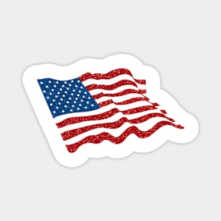 American Flag Glitter Sticker Magnet