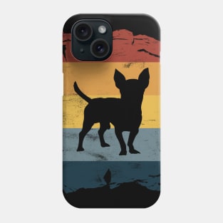 Chihuahua Distressed Vintage Retro Silhouette Phone Case