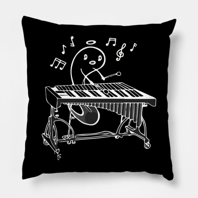 Angelic Tadpole Playing Vibraphone In Love with Music (Vibraphonist Melody) Mallet Percussion Instrument Pillow by Mochabonk