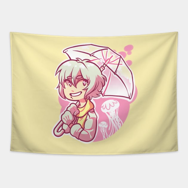 Jellyfish Umbrella Tapestry by whitekitestrings