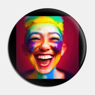 Rainbow Smile Face Pin