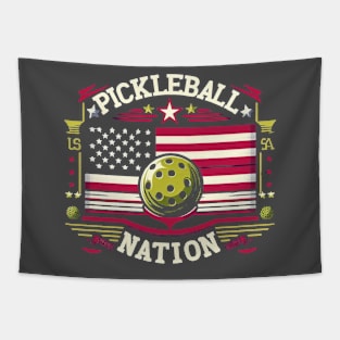 American Flag Pickleball Nation Tapestry