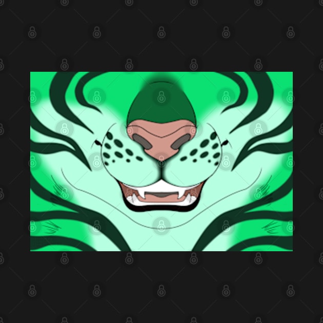 Mint Tiger Face by KeishaMaKainn