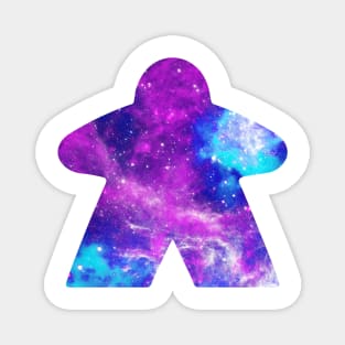 Purple and Sky Blue Space with Galaxy Stars Meeple | Board Game Fan Magnet