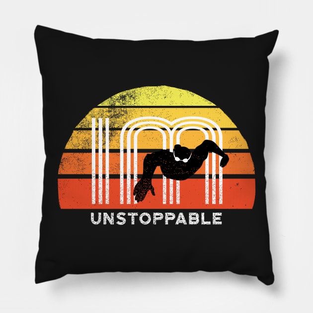 Retro IM unstoppable Mens swimming 2 Pillow by atomguy