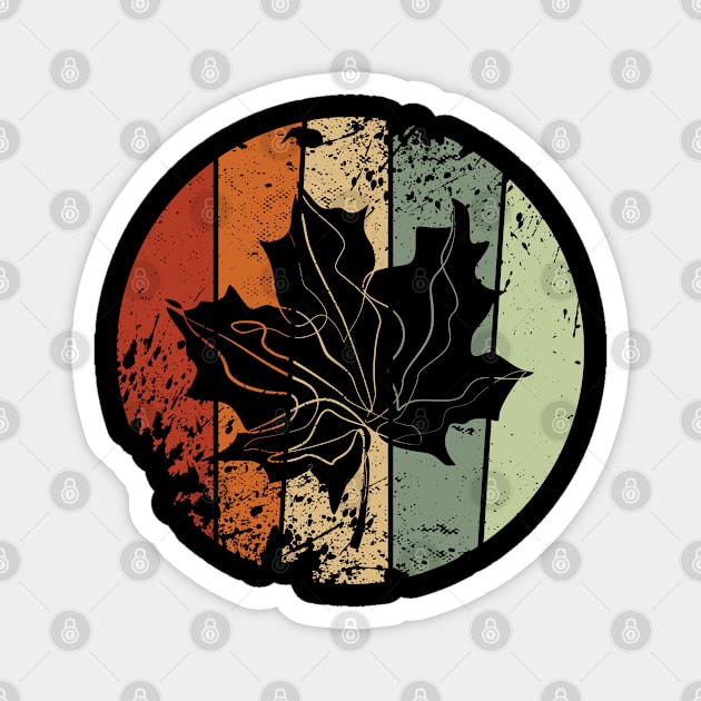 Maple Leaf Autumn Vintage Magnet by Teeladen