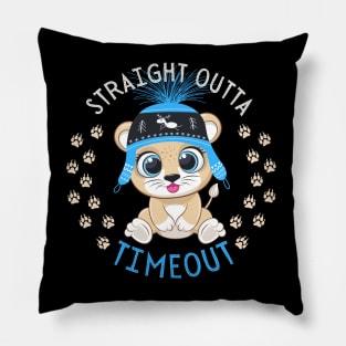 Straight Outta Timeout Cute and Smart Cookie Sweet little tiger in a hat cute baby outfit Pillow