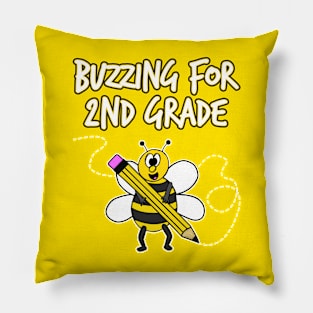 Back To School Bee, Buzzing For 2nd Grade Pillow