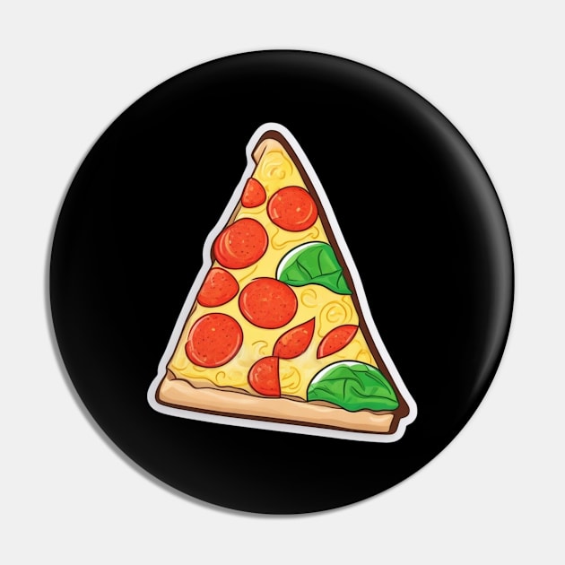 Cartoon Pizza Slice Pin by ZiaZiaShop