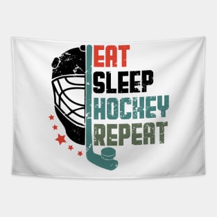 Eat Sleep Hockey Repeat Tapestry