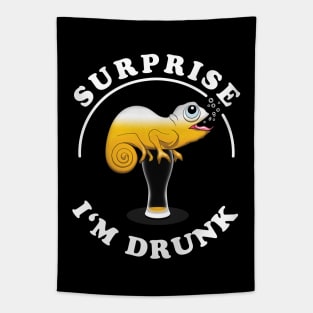 Surprise I'm Drunk | Funny Beer Drinking Quote Tapestry