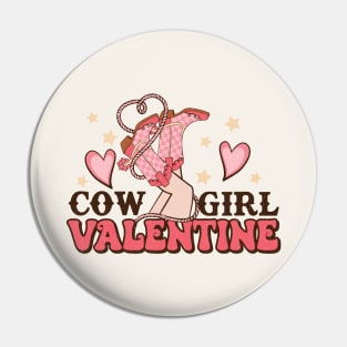 Cow Girl Valentine Retro Pin