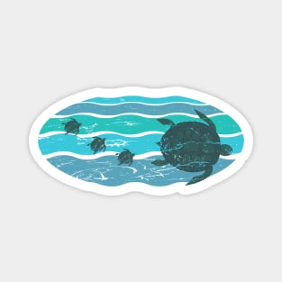 Lispe Sea Turtles on Distressed Waves Magnet