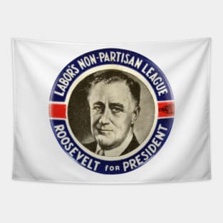 Vintage Franklin Roosevelt Presidential Campaign Button Design Tapestry