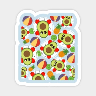 Avocado Pool Party Funny Pattern Magnet