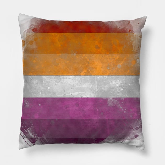 Lesbian pride flag Pillow by Mig's Design Shop