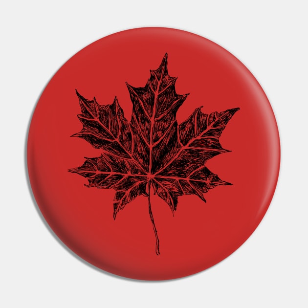 Maple Leaf Sketch Pin by rachelsfinelines