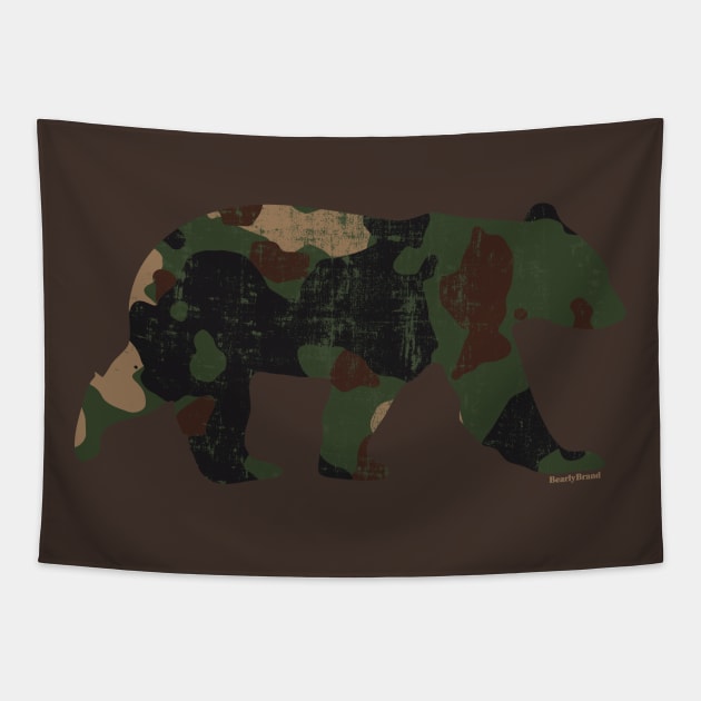 Mens Camouflage Daddy Bear | BearlyBrand Tapestry by The Bearly Brand