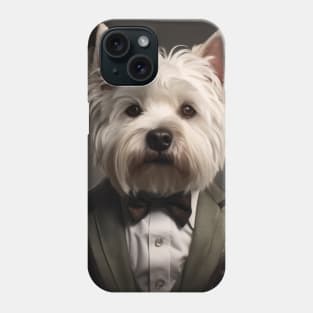 West Highland White Terrier Dog in Suit Phone Case